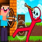 Noob archer vs Stickman Zombie: zombie shooter