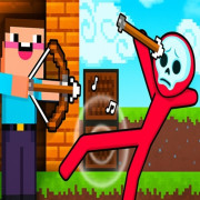 Play Noob archer vs Stickman Zombie: zombie shooter now!